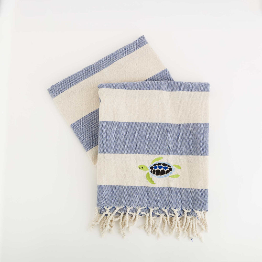 Carpisa Crna Gora – Turtle beach towel 2 – Natural/Blue Navy – AAD55801446 – Image 1