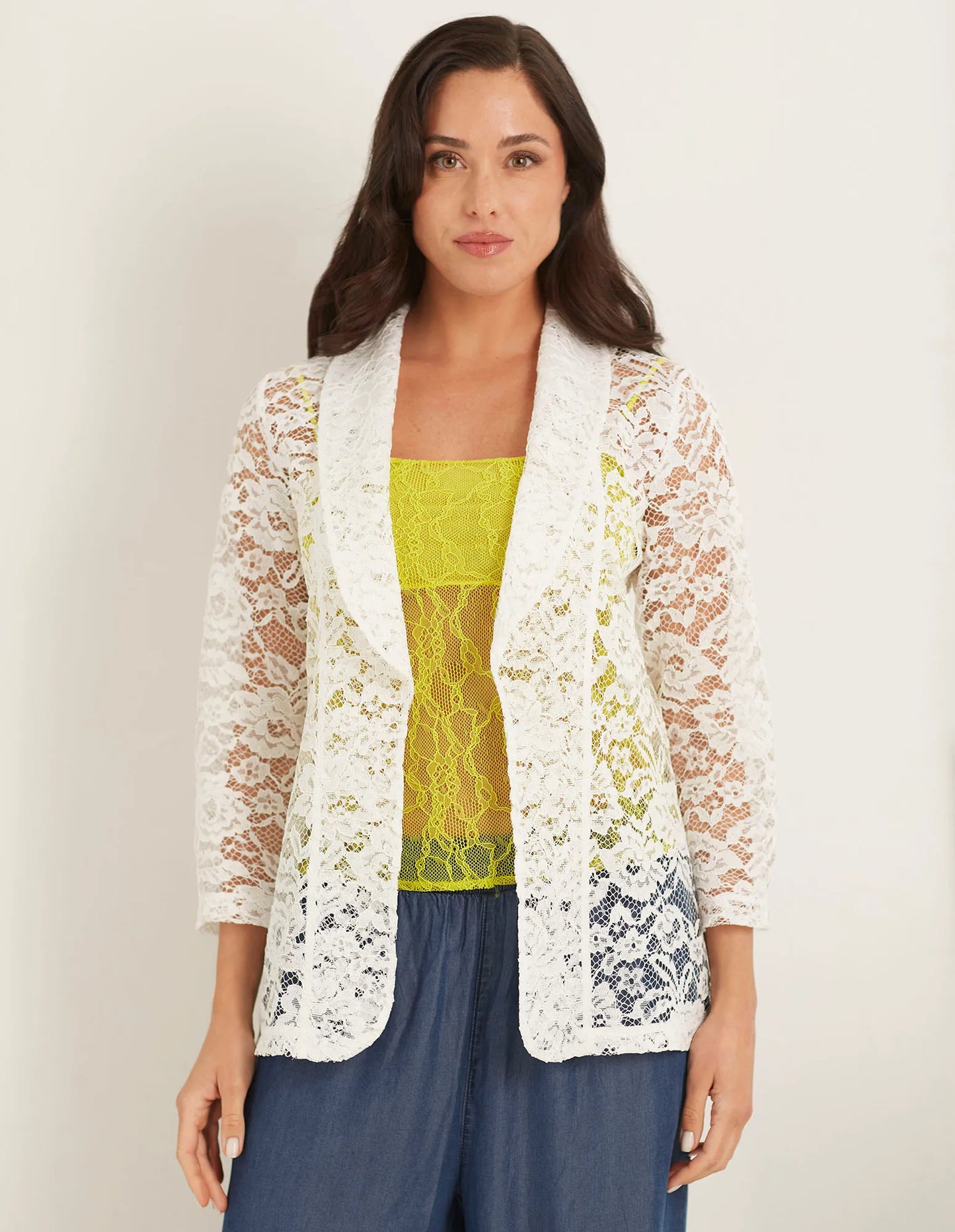 Women's open jacket in all-over lace - Easy Lace