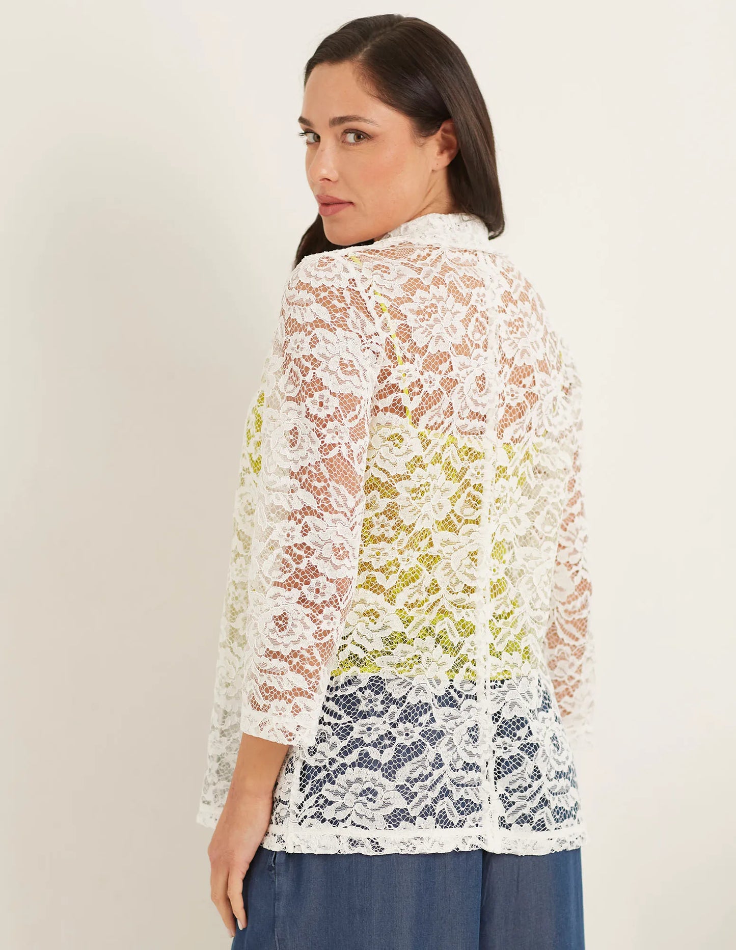 Women's open jacket in all-over lace - Easy Lace