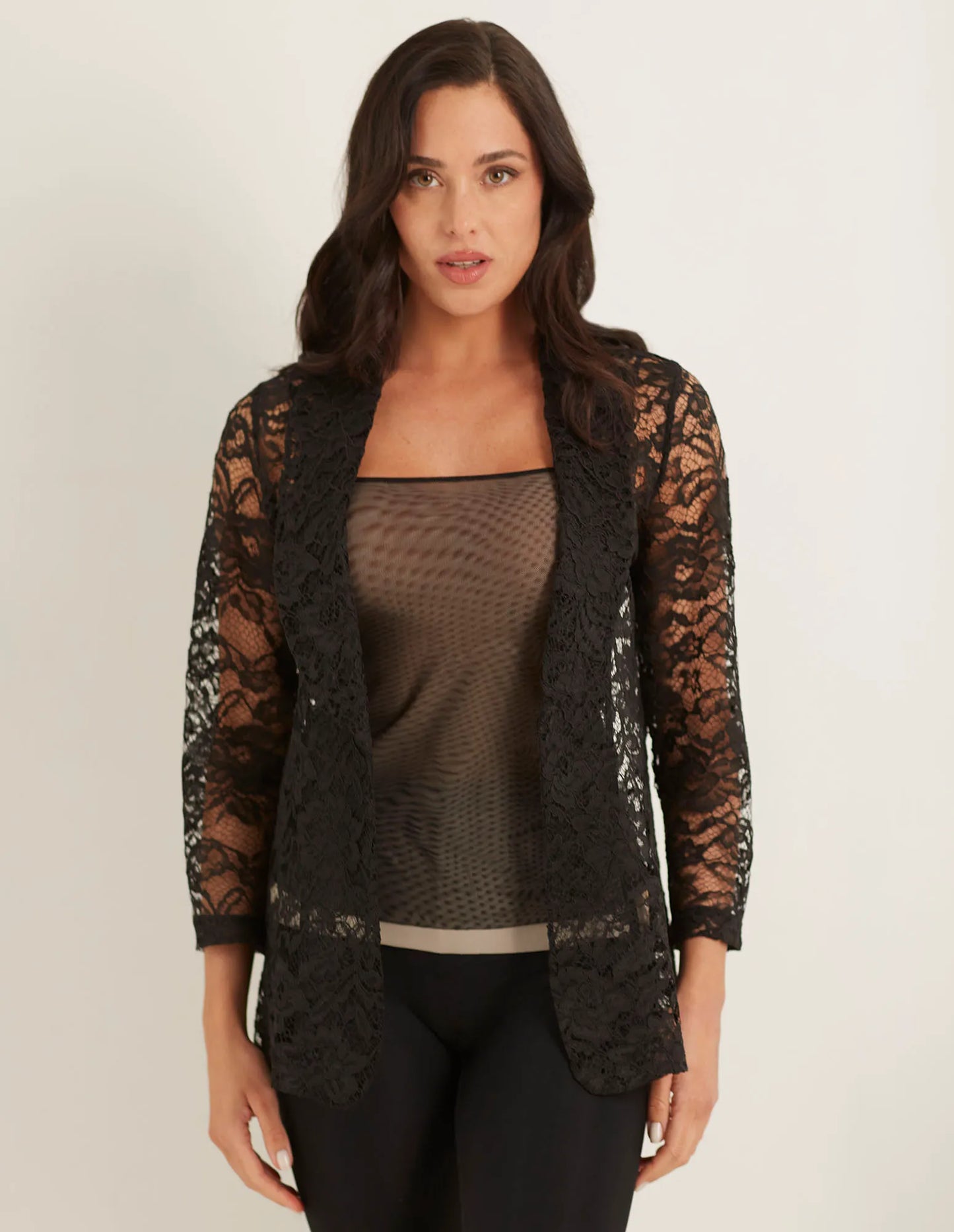 Women's open jacket in all-over lace - Easy Lace