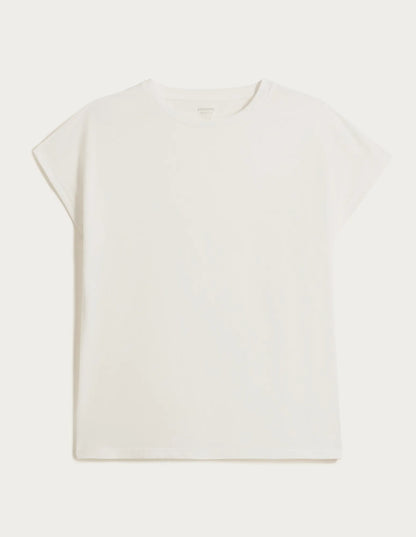 Women's Solid Color Short Sleeved Shirt - Light Cotton