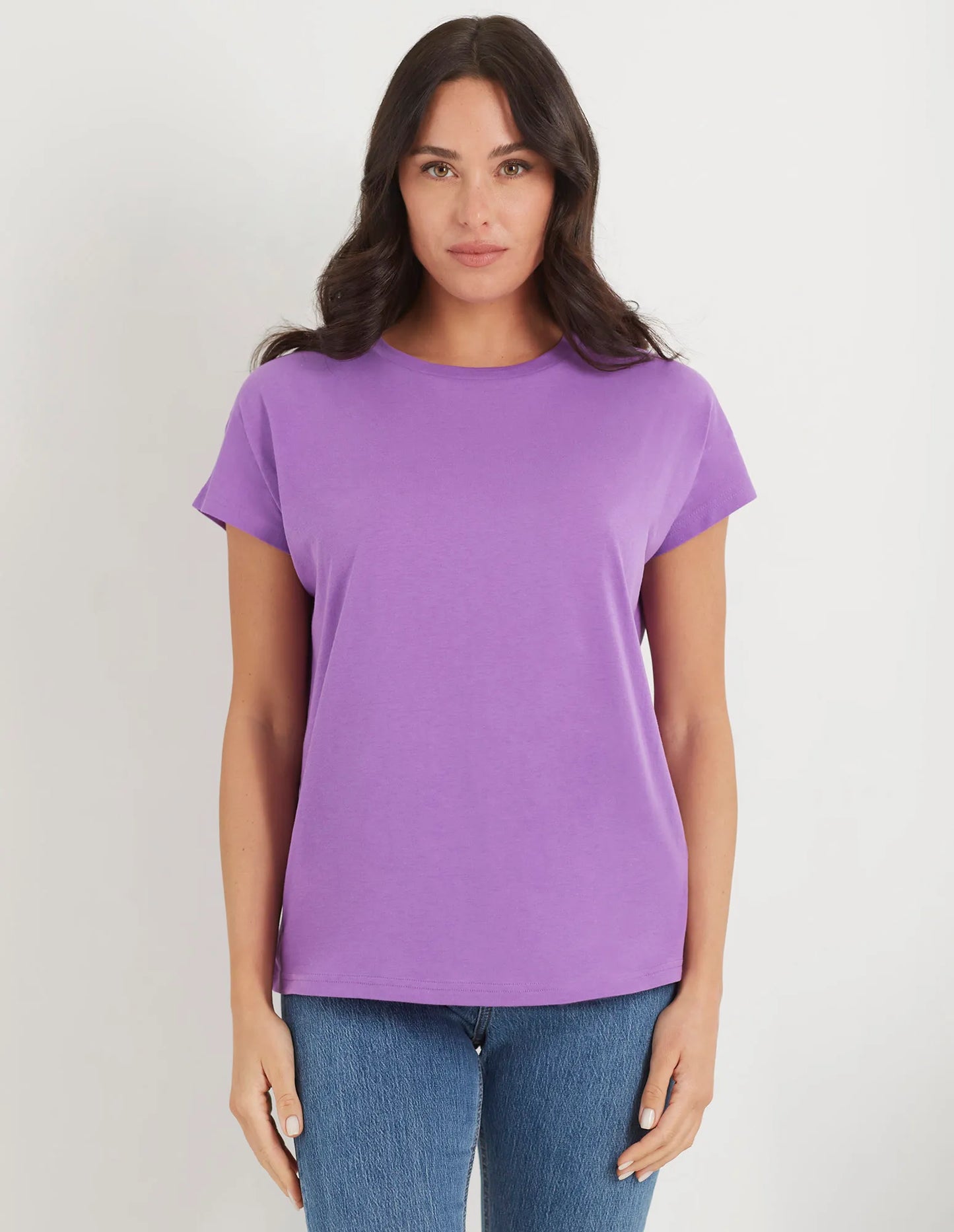 Women's Solid Color Short Sleeved Shirt - Light Cotton