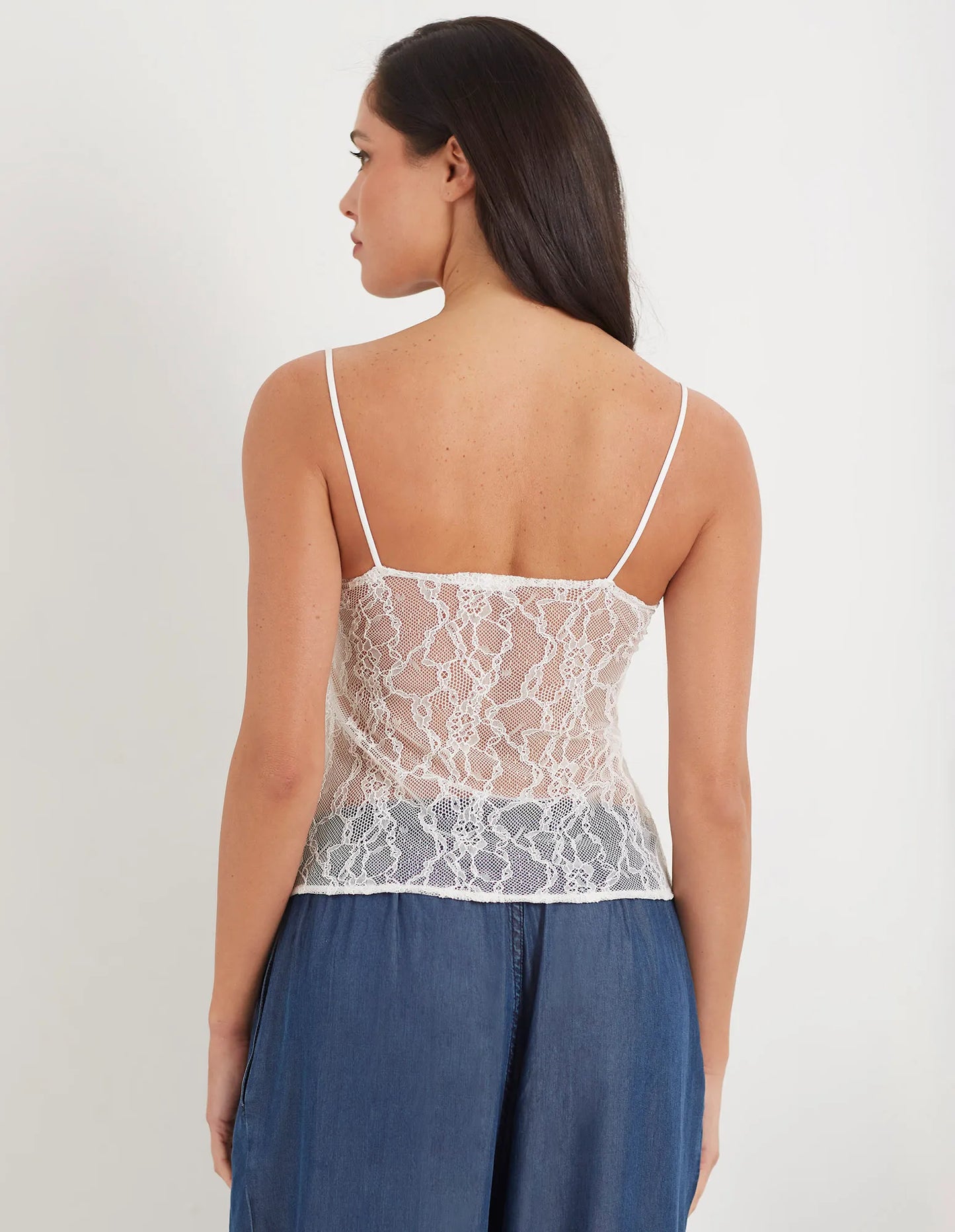 Elastic lace top with thin straps - Easy Lace