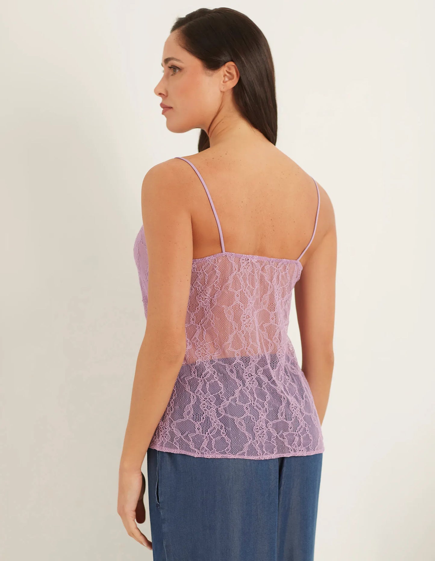 Elastic lace top with thin straps - Easy Lace