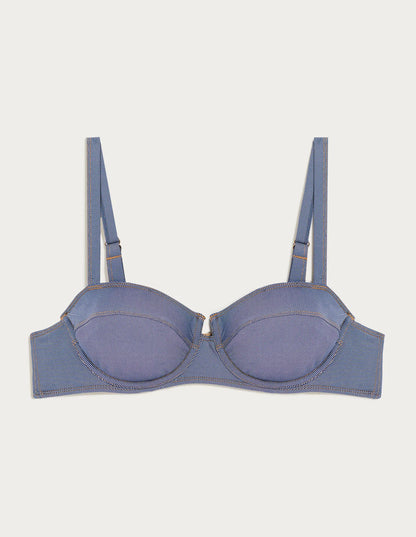 Balconette bk bra - Denim