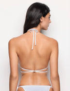 Textured - Sliding triangle bikini with removable cups