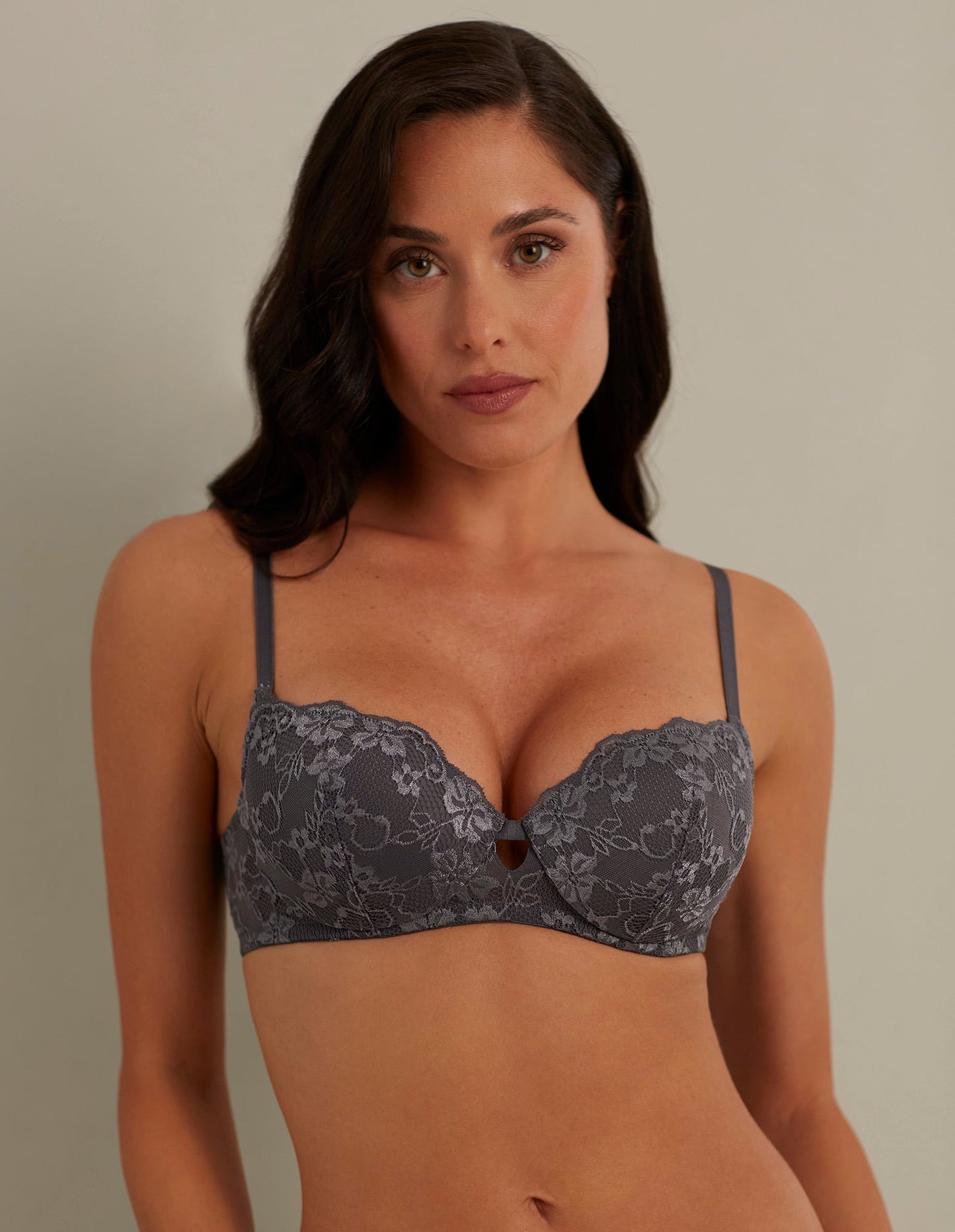 Padded balcony bra in different cup size - Primula color