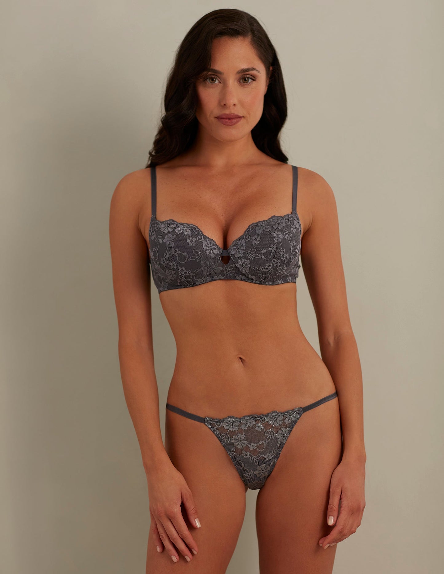 Padded balcony bra in different cup size - Primula color