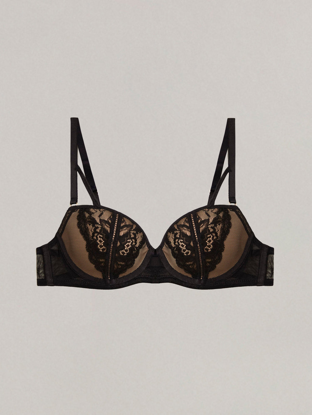 Padded balcony bra in different cup size - Black dream
