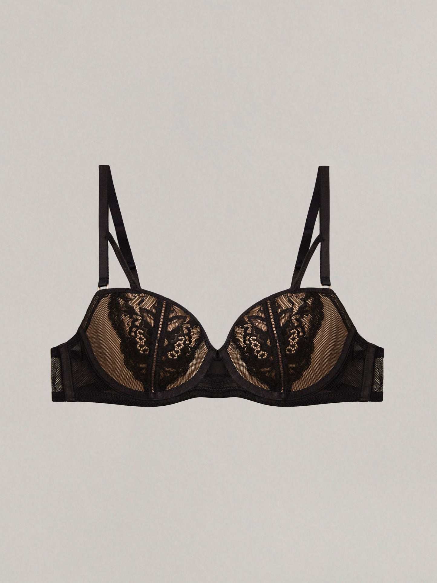 Padded balcony bra in different cup size - Black dream