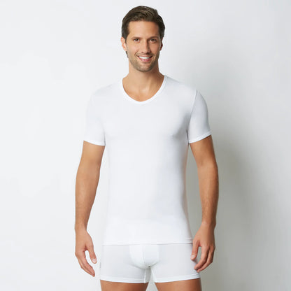 V-neck plain cotton man's t-shirt - New Simply