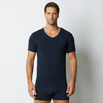 V-neck plain cotton man's t-shirt - New Simply
