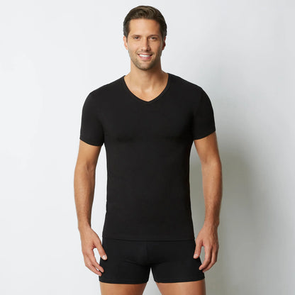 V-neck plain cotton man's t-shirt - New Simply