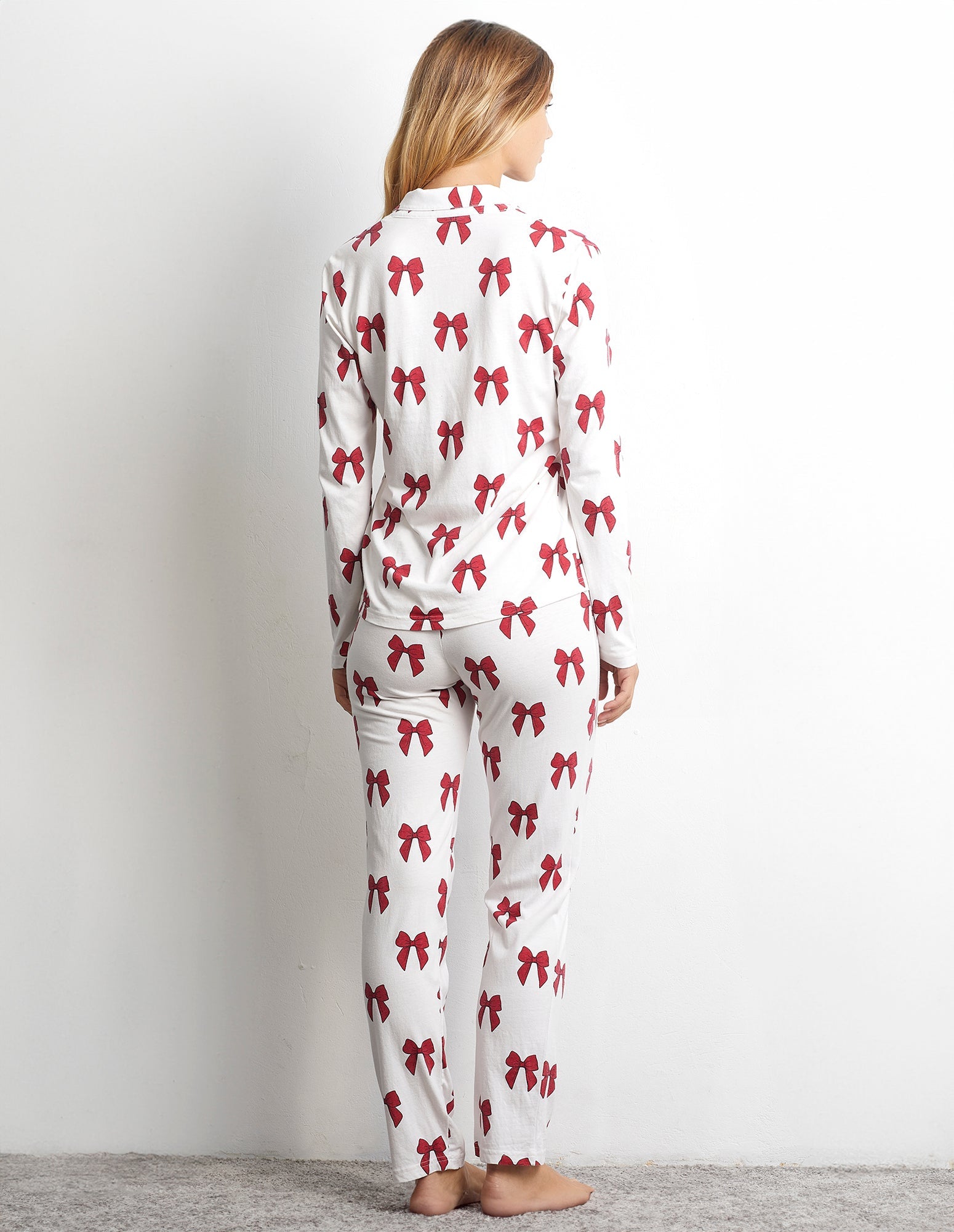 Bow Lover - Woman Long-Pyjamas with front opening