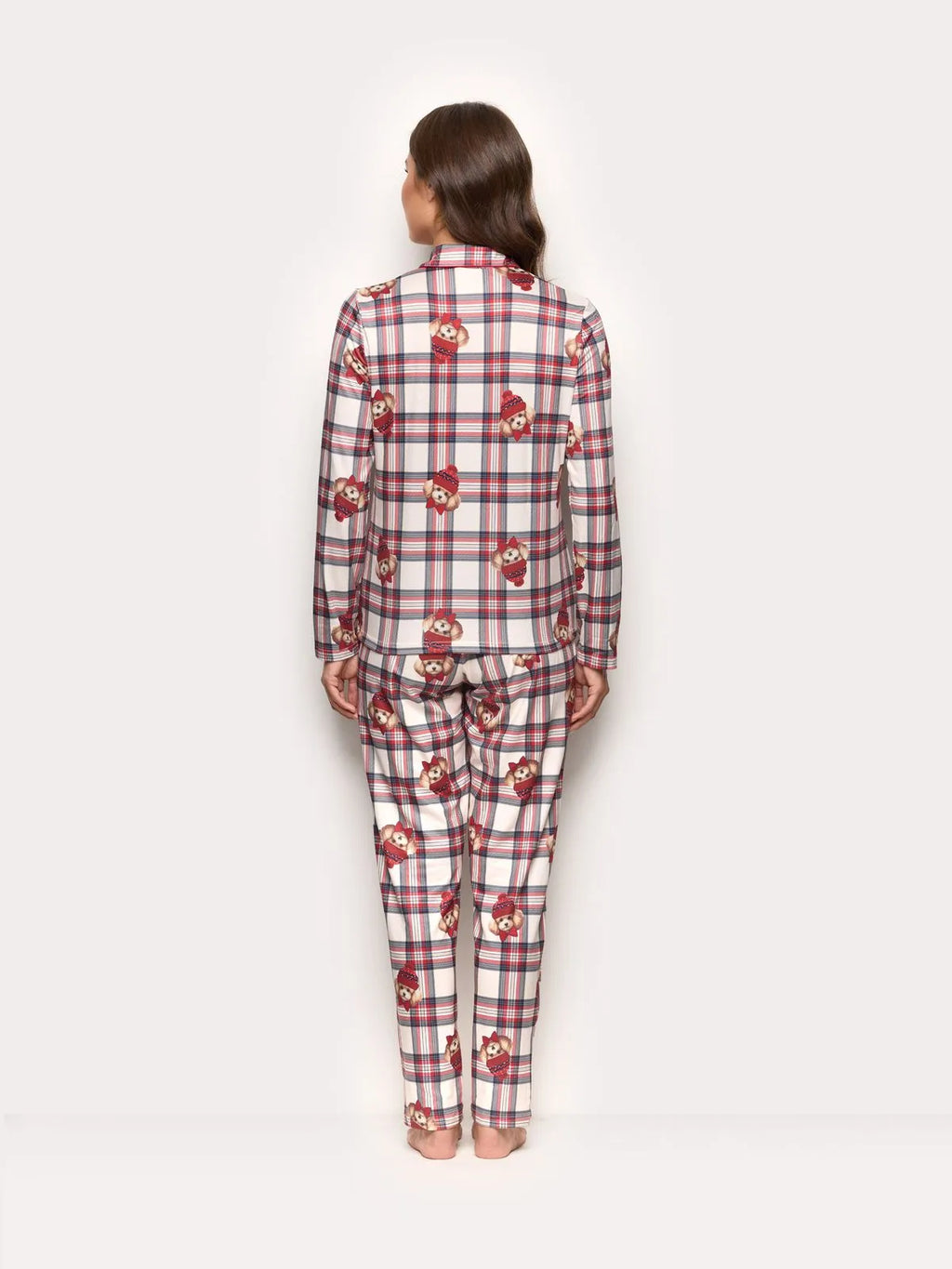 Winter Poodle - Women’s long open jersey pyjamas