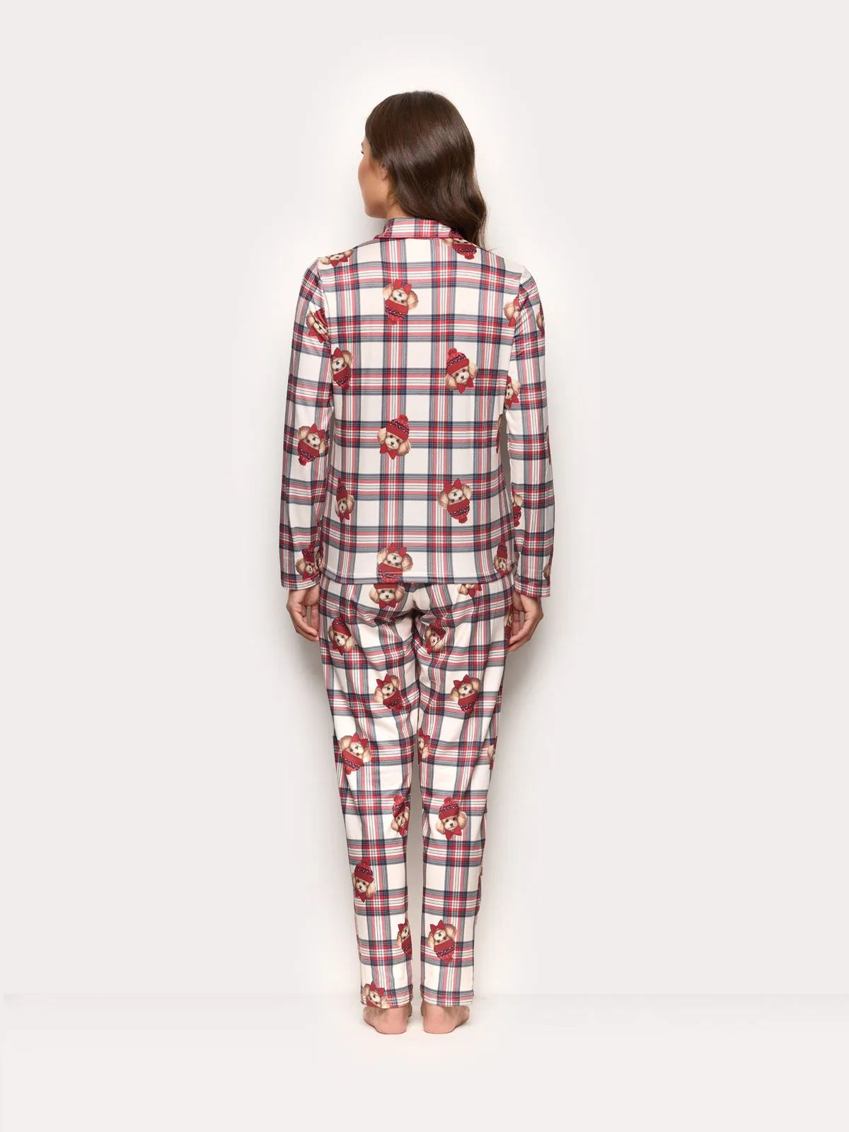 Winter Poodle - Women’s long open jersey pyjamas