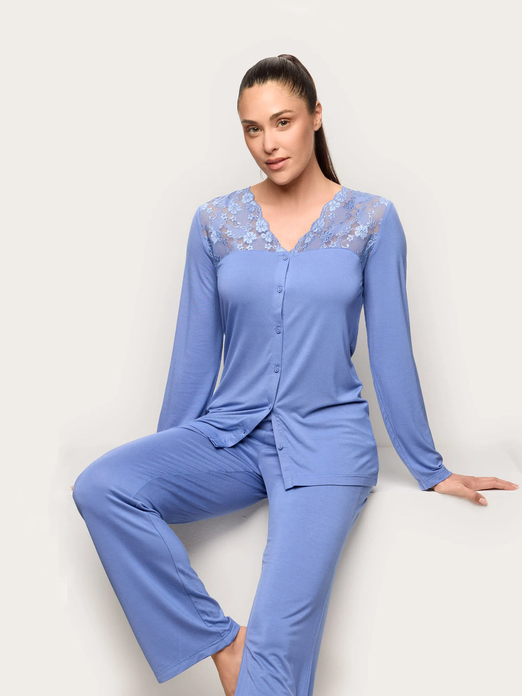 Yamamay Montenegro Long-Pyjamas with front openi | PPRD191001_038_01.jpg