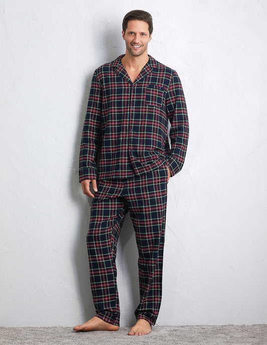 Tartan Family - Man Long-Pyjamas with front opening