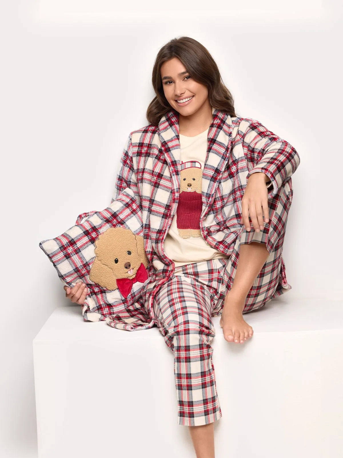 Winter Poodle - Women’s plush robe Winter Poodle