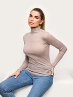 Light Cashmere Rib - Long-sleeve high neck T-shi